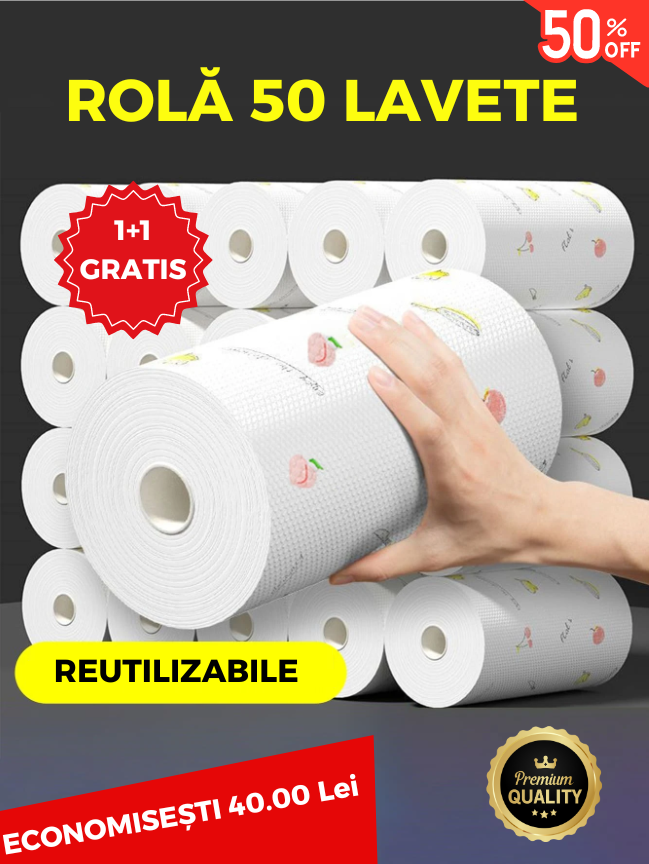 ROLĂ 50 LAVETE 1+1 GRATIS