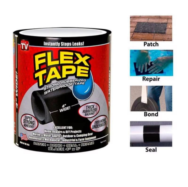 Banda adeziva cauciucata reparatoare Flex Tape 1+1 GRATIS