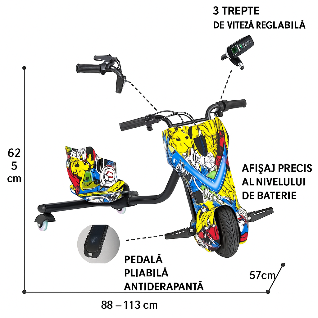 Tricicleta electrica Drift pentru copii