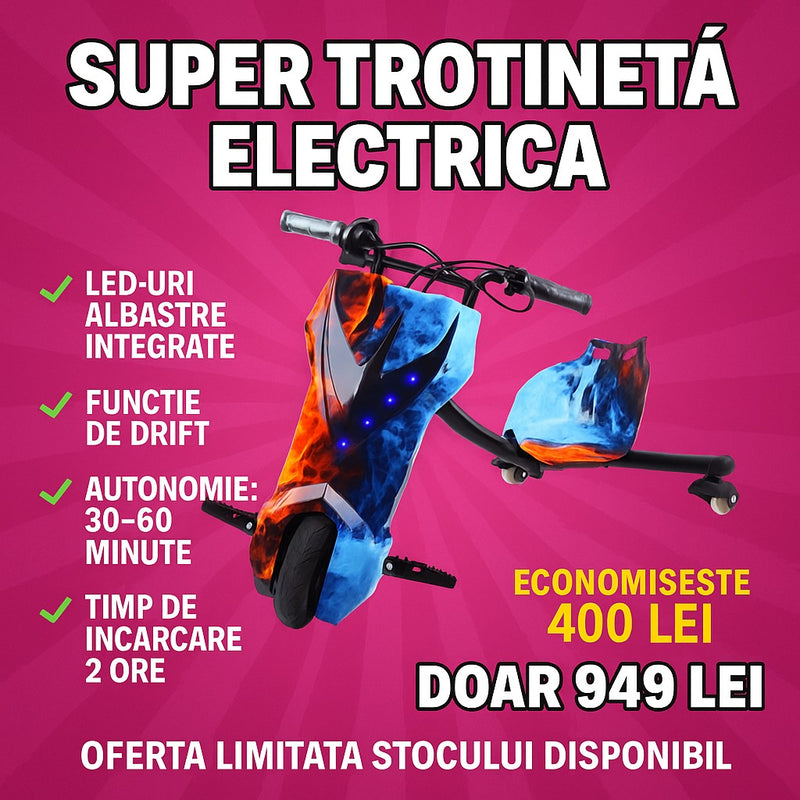 Tricicletă Electrică Drift Pentru Copii