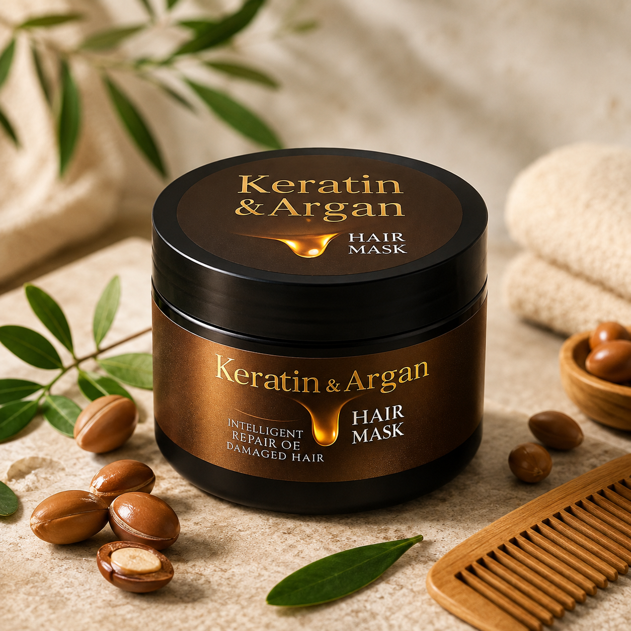 LuxeHair — Mască de Păr cu Keratină și Argan, 500ml