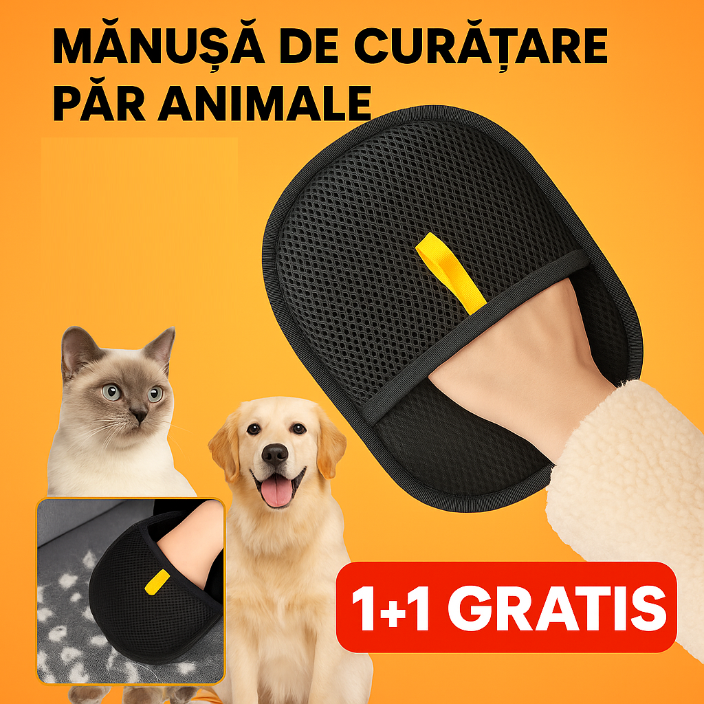 Mănuşă pentru păr de animale şi scame 1+1 GRATIS