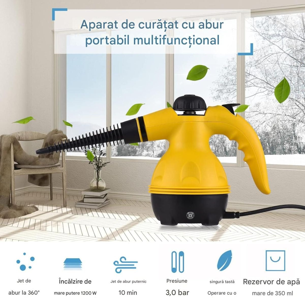 Aparat de Curăţare cu abur 4 în 1 (podele, rosturi, canapele, bucătărie/baie)