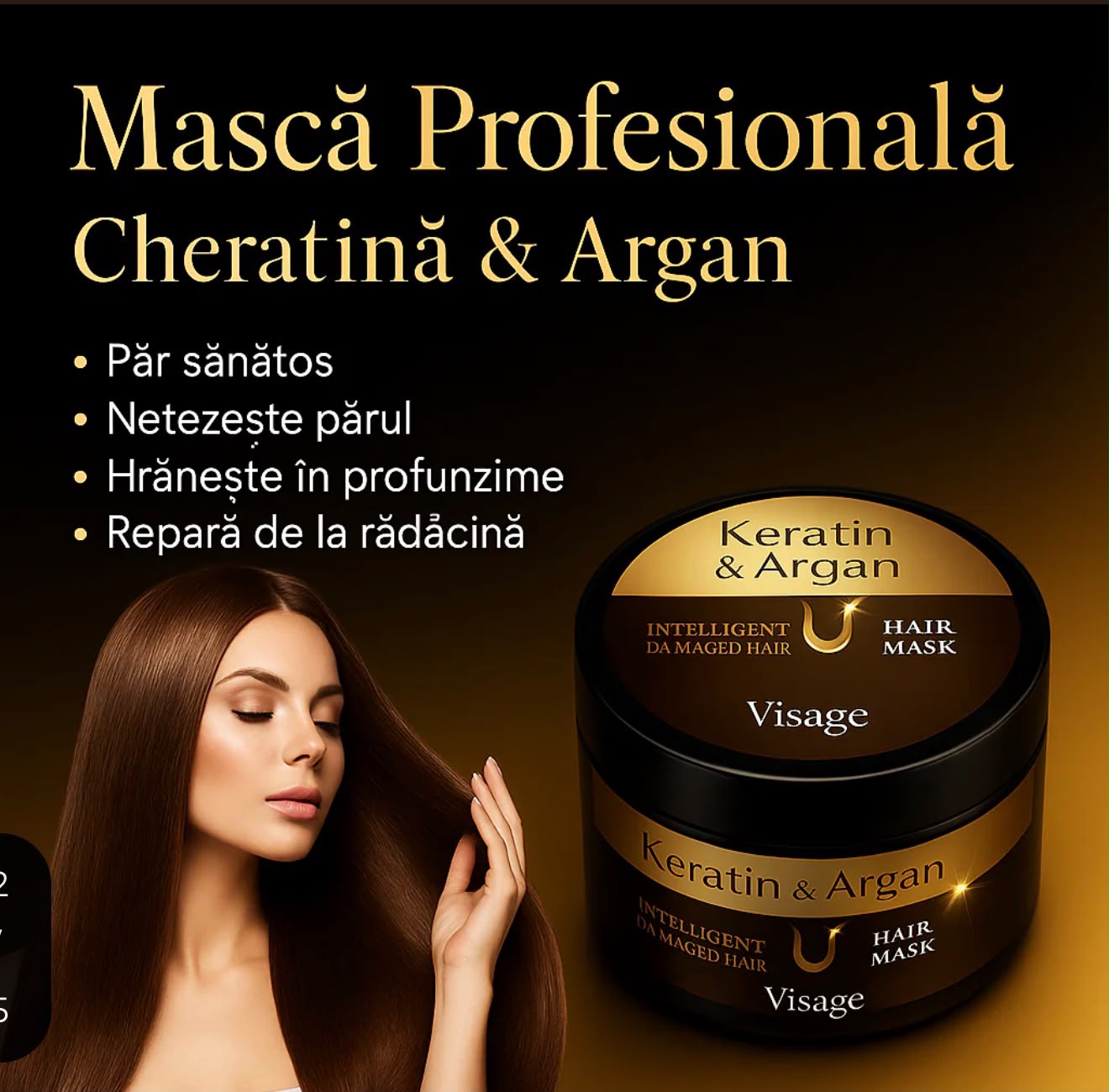 LuxeHair — Mască de Păr cu Keratină și Argan, 500ml