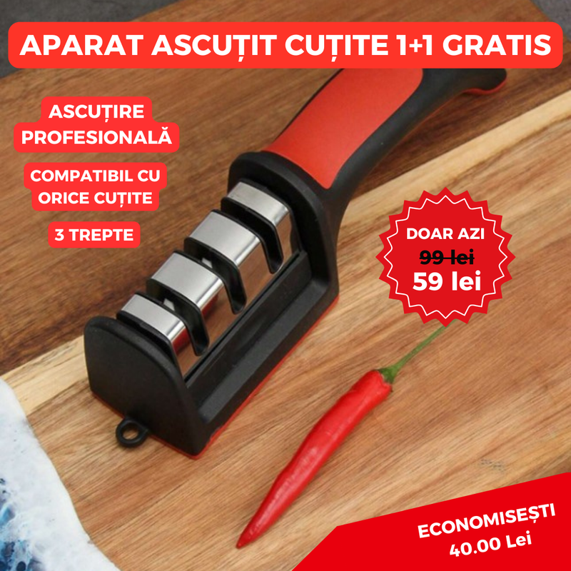 Ascuțitor Cuțite Cu 3 Trepte 1+1 Gratis