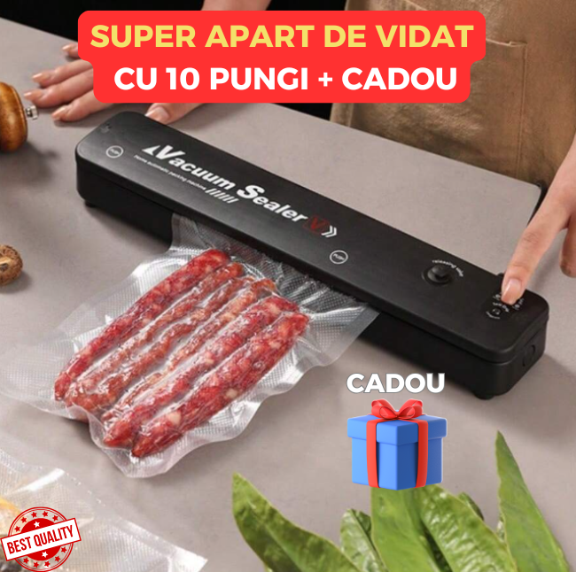 Super Aparat de Vidat si Sigilat cu 10 Pungi + Cadou