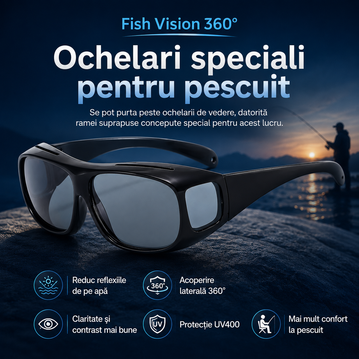Ochelari Polarizati de Pescuit FishVision 360°