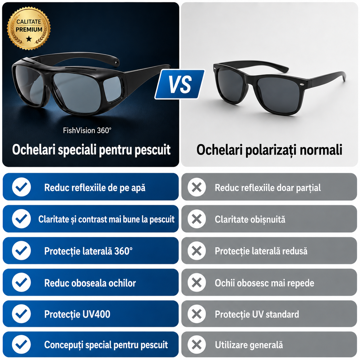 Ochelari Polarizati de Pescuit FishVision 360°
