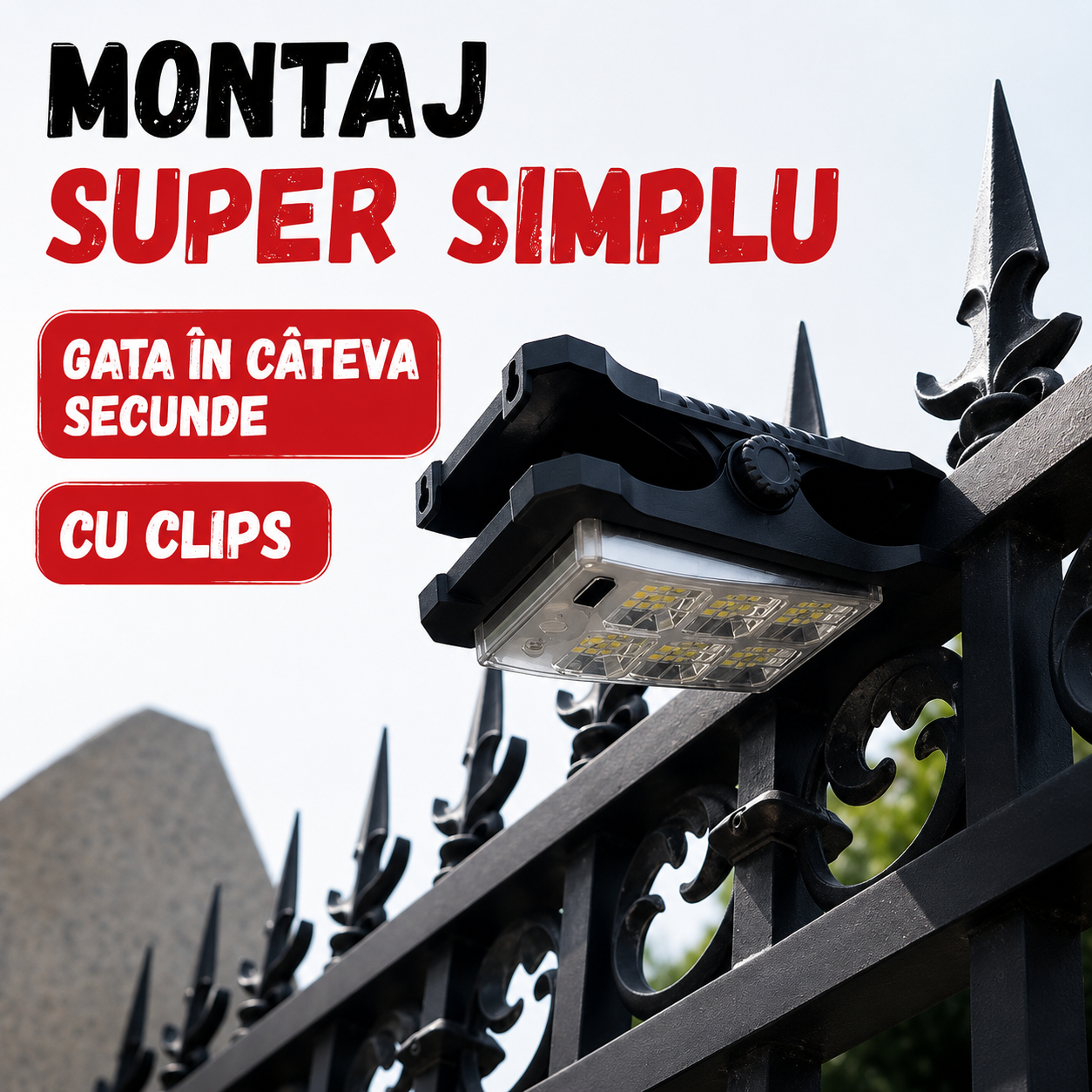 Lampă Solară Portabilă cu Clips